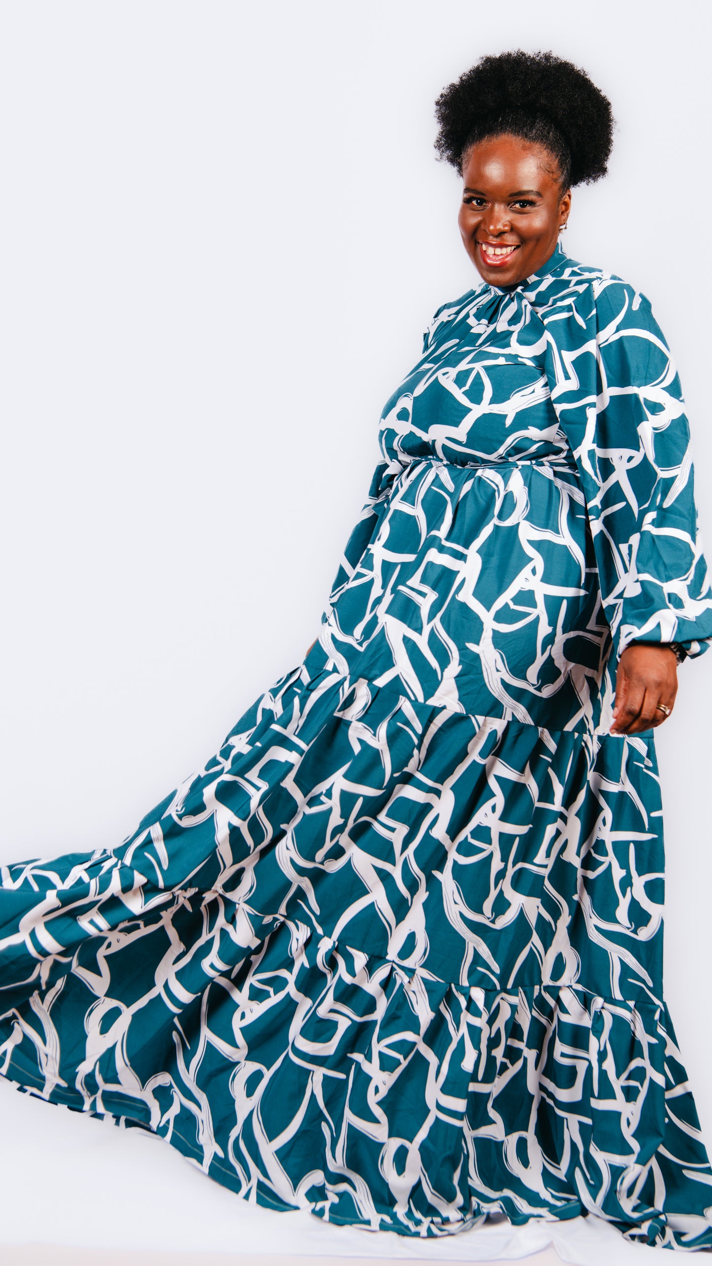 Selma Layered Maxi Dress In Animal Print
