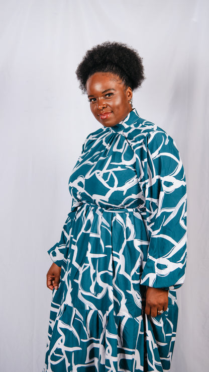 Selma Layered Maxi Dress In Animal Print