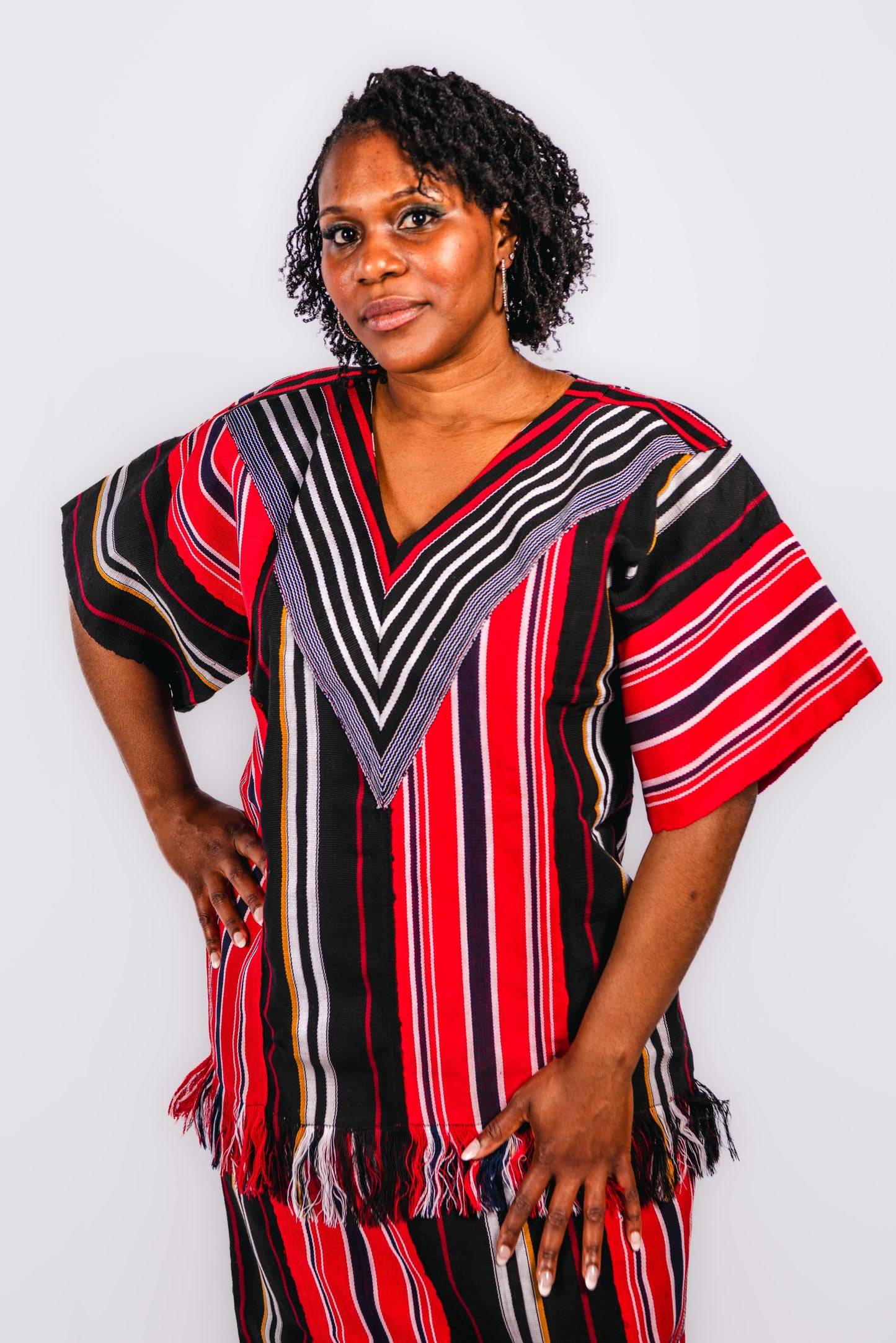 Jadesola Aso Oke Midi Dress In Red