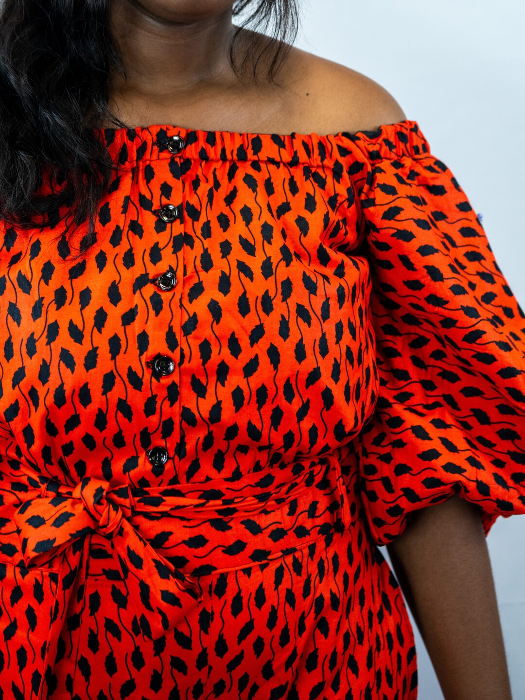 Imani Orange Print Crop Top