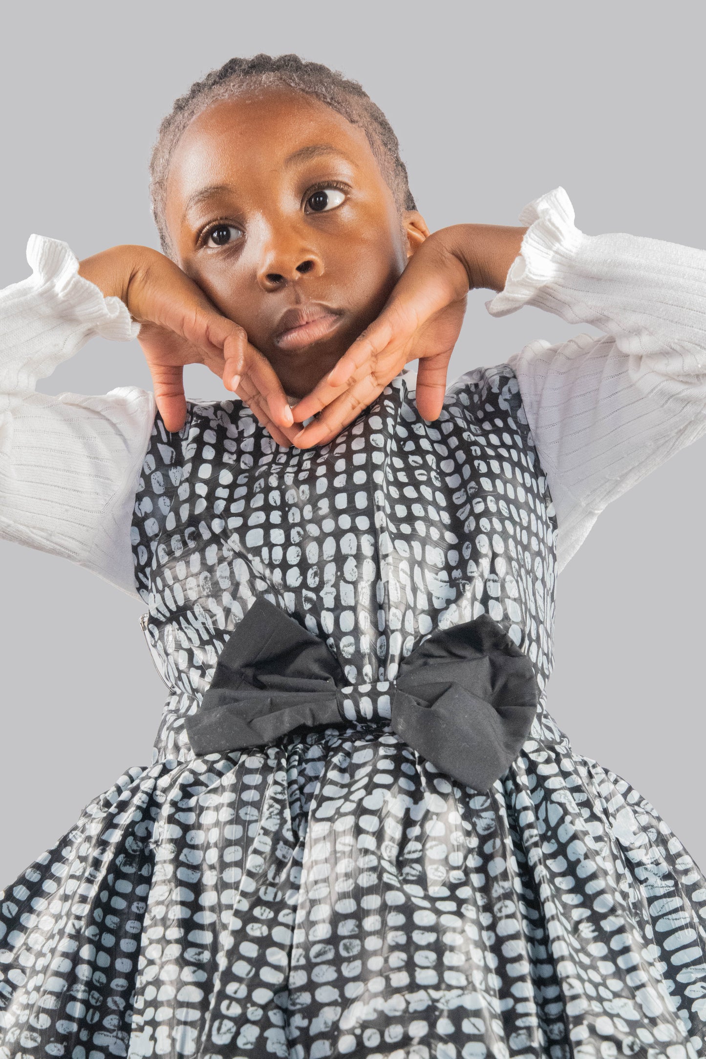 Ciela Midi Black & White Checkered Dress