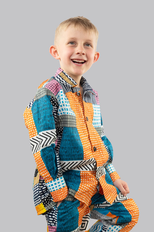 Nala 2 Piece Patchwork Print Trousers and Shirt