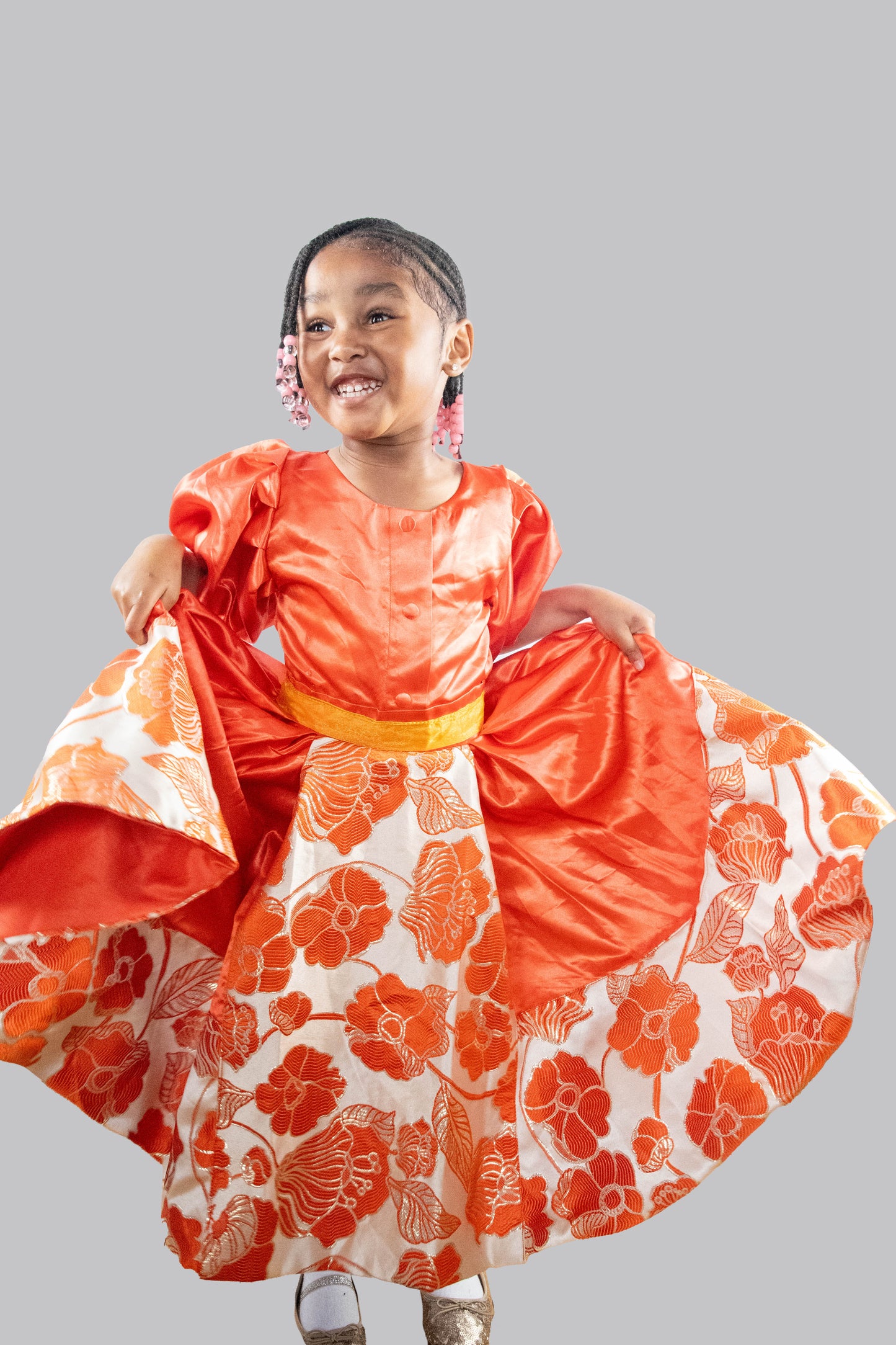 Eliana Orange Ball Gown