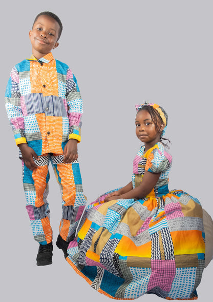 Nala 2 Piece Patchwork Print Trousers and Shirt