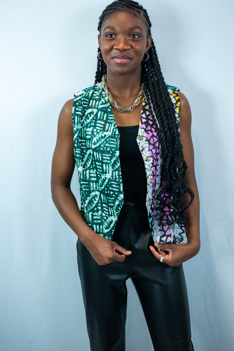 Esperanza Multicoloured Print Waistcoat