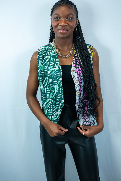 Esperanza Multicoloured Print Waistcoat