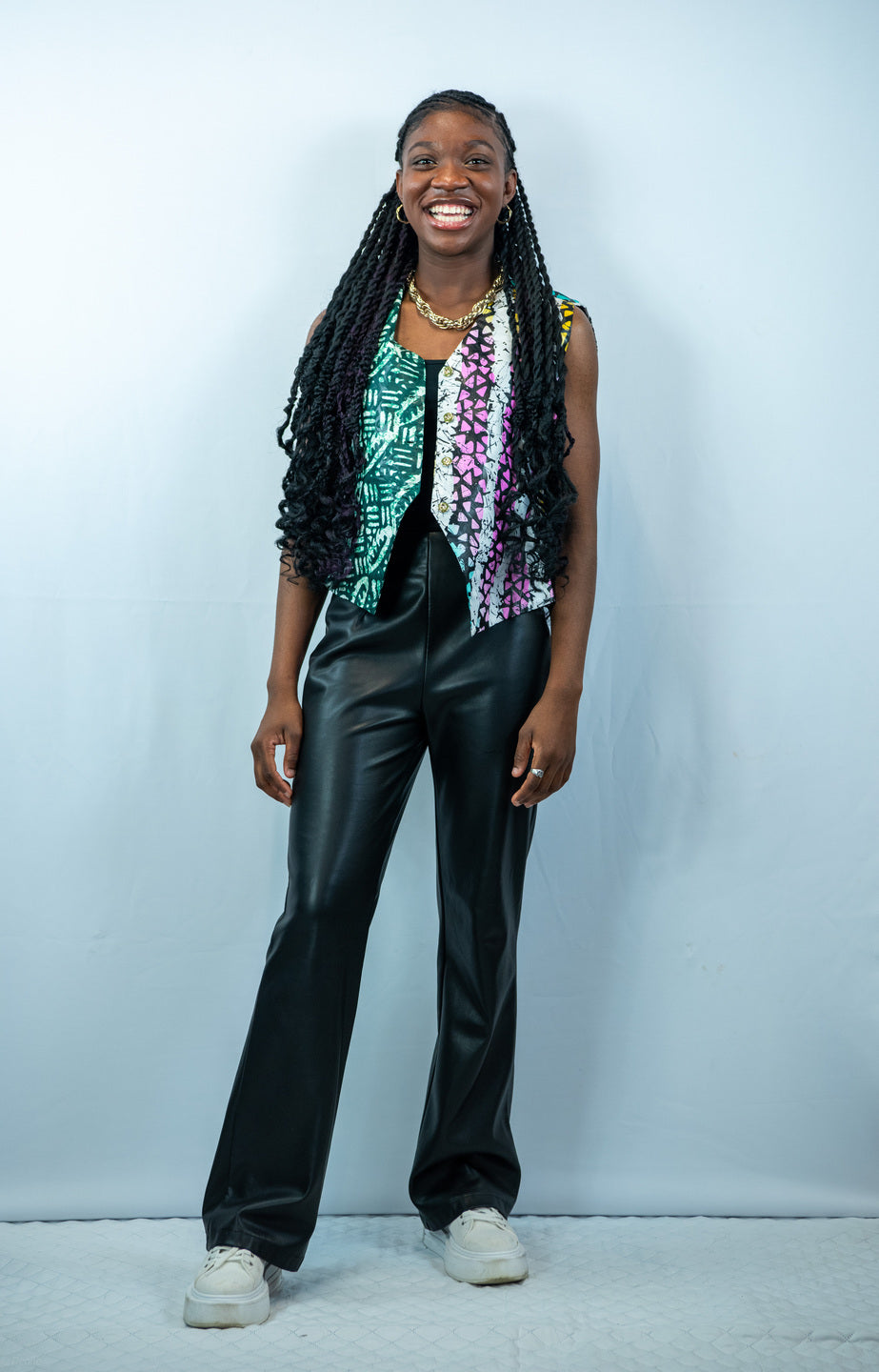 Esperanza Multicoloured Print Waistcoat