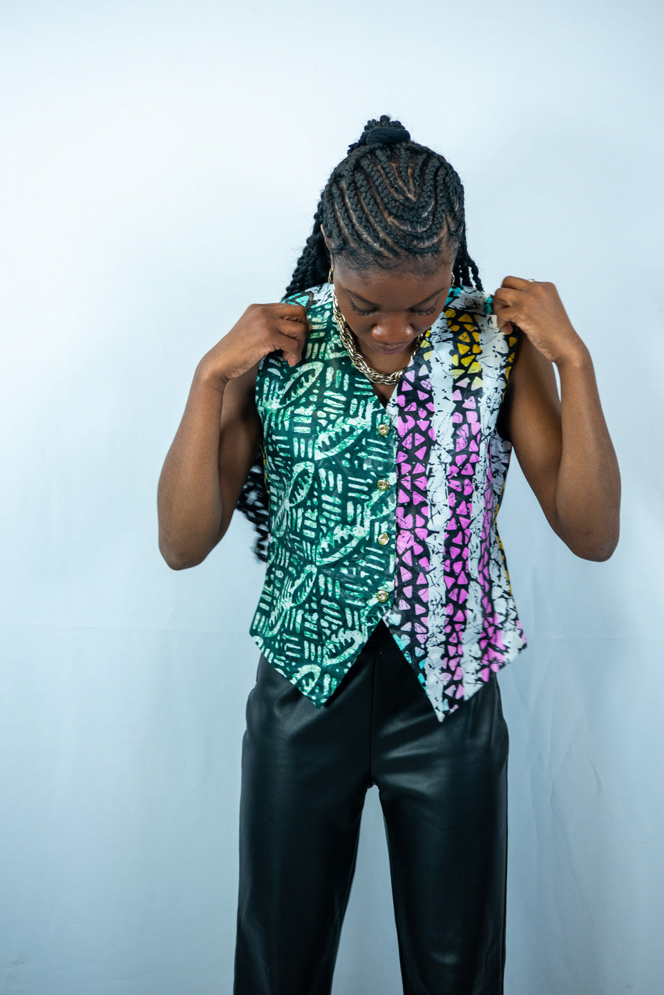 Esperanza Multicoloured Print Waistcoat