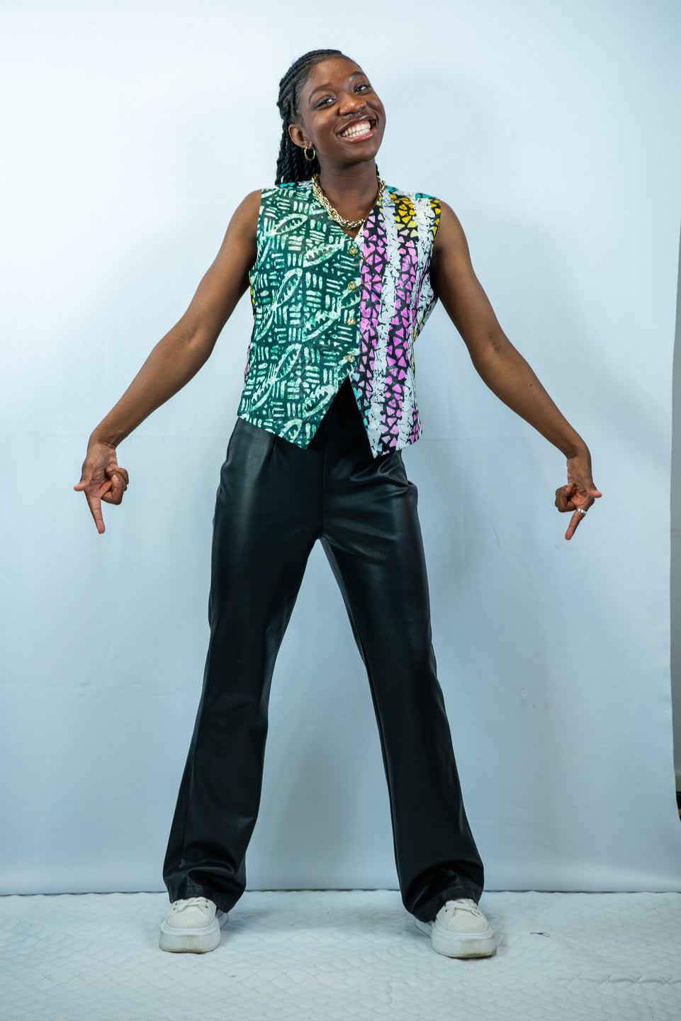 Esperanza Multicoloured Print Waistcoat