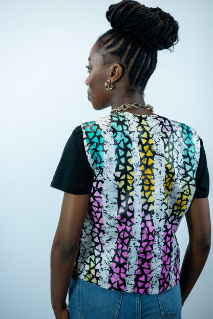 Esperanza Multicoloured Print Waistcoat