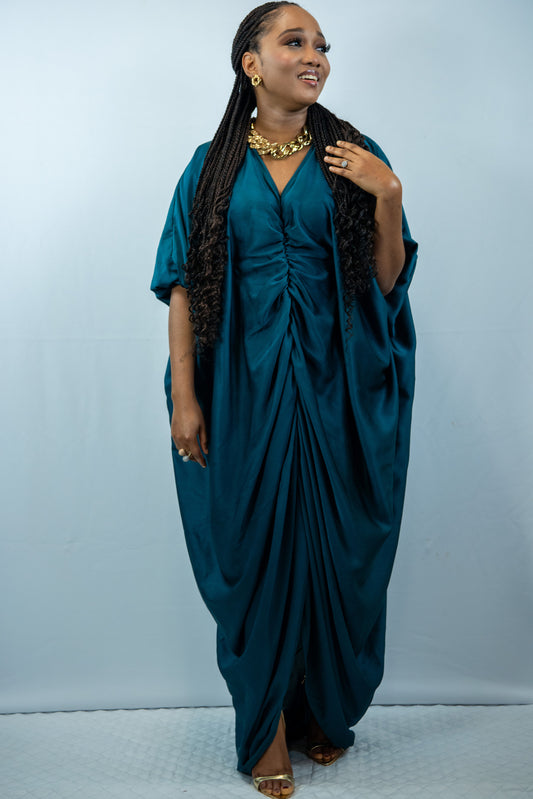 Fe Teal Blue Oversized Maxi Dress