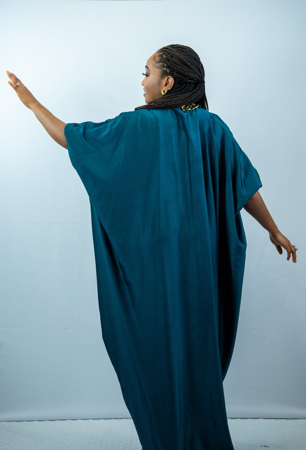 Fe Teal Blue Oversized Maxi Dress