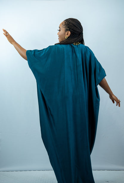 Fe Teal Blue Oversized Maxi Dress
