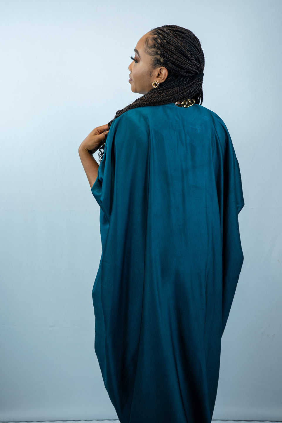 Fe Teal Blue Oversized Maxi Dress
