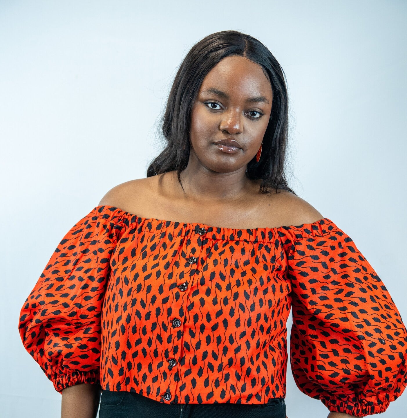 Imani Orange Print Crop Top