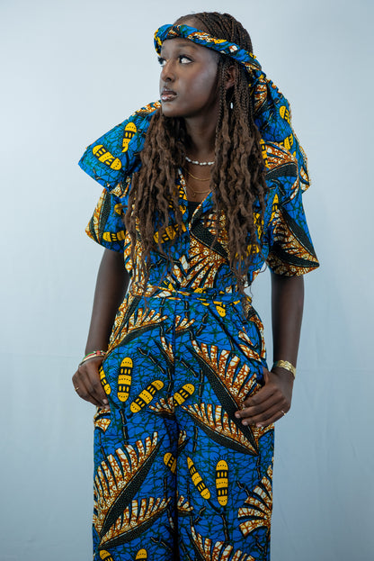 Pendo Blue Print Jumpsuit