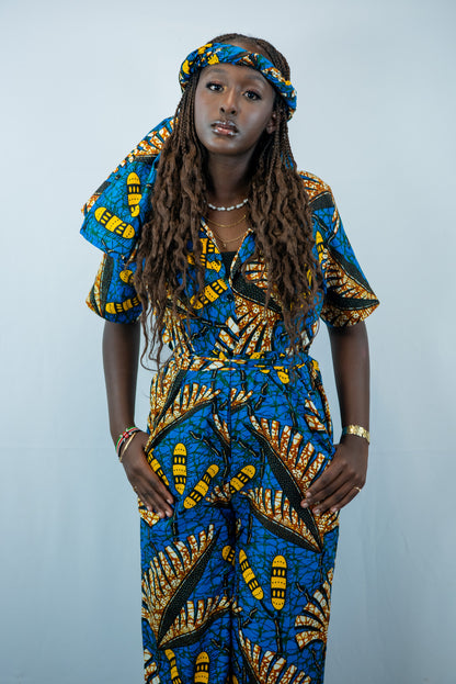 Pendo Blue Print Jumpsuit